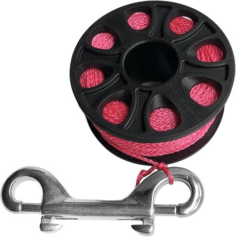 harayaa Dive Reel Scuba Diving Finger Reel Spool with Pre Spooled Nylon Line Stainless Steel Double Ended Snap Hook Smooth Line Deployment Secure, Fluorescent Yellow in Kuwait