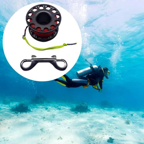 بكرة غوص harayaa مع خط مضفر عالي الوضوح من سبائك الألومنيوم بكرة مزدوجة مشبك مشبك تثبيت خفيفة الوزن وقابلة للحمل مناسبة لأندروا، بكرة رمادية in Kuwait