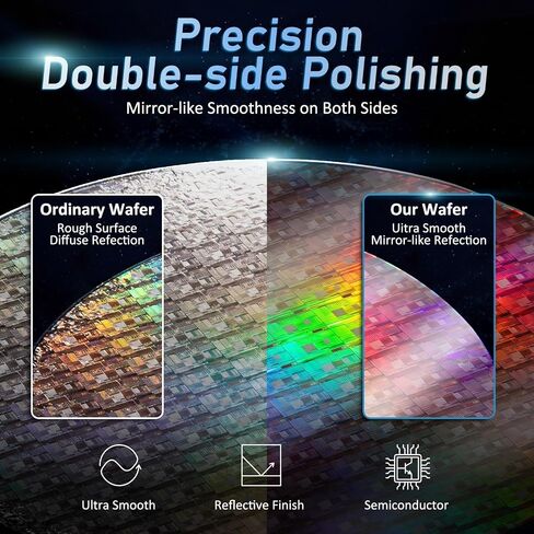 Silicon Wafer Art 12 Inch Double-Sided Polishing Uncut Integrated Circuit Silicon Wafer Semiconductor Substrate for Collection, Geek Gift, Exhibition, Decoration or Teaching in Kuwait