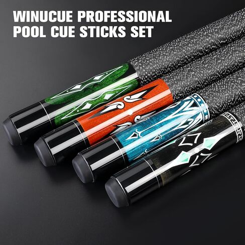 Pool Cue, 58 inch Maple Billiard Pool Cue Sticks for Adults with 13mm Leather Tip, 20oz Professional Pool Sticks with Anti-Slip Thread Wrapping for Billiard House Bar(Blue 20oz) in Kuwait