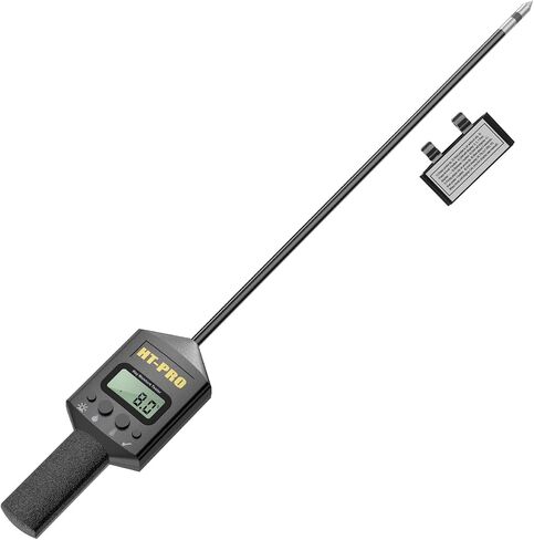 Hay Moisture Tester with 20" Reinforced Probe, Digital Hay Moisture Meter with Temperature Reading for Alfalfa, Hay Bales, Square and Round Bales, Carry Bag Included,Black in Kuwait
