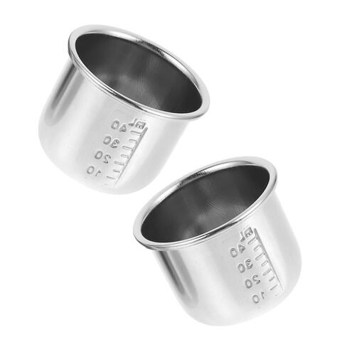 SOLUSTRE 2pcs Stainless Steel Medicine Measuring Cups 40ml Capacity with Scale Markings for Accurate Dosage and Home Use in Kuwait