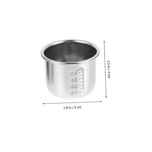 SOLUSTRE 2pcs Stainless Steel Medicine Measuring Cups 40ml Capacity with Scale Markings for Accurate Dosage and Home Use in Kuwait