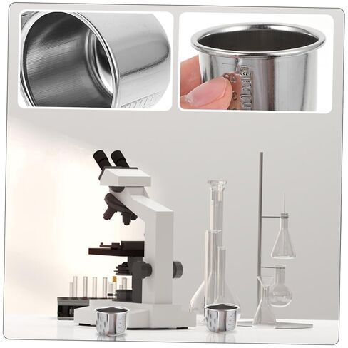 SOLUSTRE 2pcs Stainless Steel Medicine Measuring Cups 40ml Capacity with Scale Markings for Accurate Dosage and Home Use in Kuwait