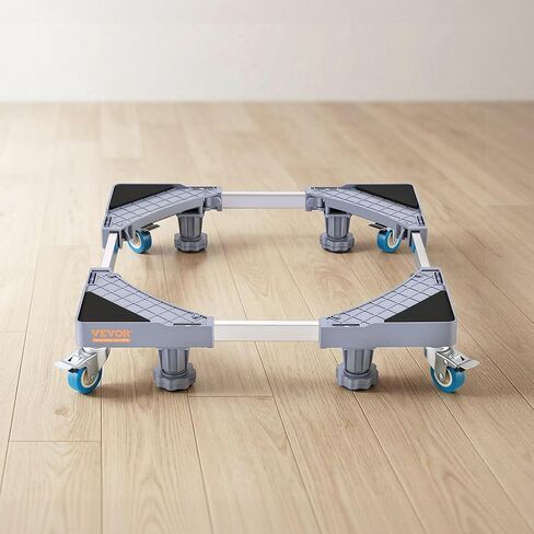 VEVOR Mini Fridge Stand, 16’’-25'' Adjustable Dolly Washing Machine Stand Base with 4 Strong Feet, 4 Locking Swivel Wheels, Furniture Mover Mobile Base for Washing Machine, Washer and Dryer in Kuwait