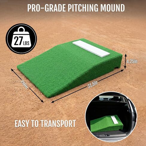 2026 Upgraded Baseball Pitching Mound with Hard Rubber Base, Portable Pitchers Mound with Antifade Synthetic Turf, Rubber Pitching Plate in Kuwait