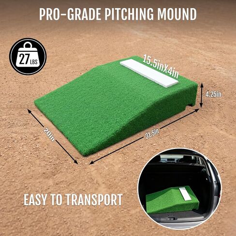 2026 Upgraded Baseball Pitching Mound with Hard Rubber Base, Portable Pitchers Mound with Antifade Synthetic Turf, Rubber Pitching Plate in Kuwait