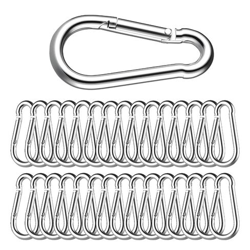 30PCS 3 Inch Heavy Duty Spring Snap Hook, M8 5/16" Galvanized Steel Carabiner Clip, 500LBS Quick Link for Hammock, Swing, Gym, Outdoor, Camping, Dog Leash – Heavy Duty Carabiner Bulk in Saudi Arabia