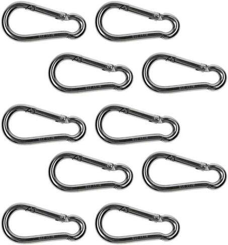 SBDs (Pack of 50) 3/8" (10 mm) Diameter, 4" Length. Galvanized Steel Carabiner – Clip Snap Hook -Spring Loaded Karabiner- in Kuwait