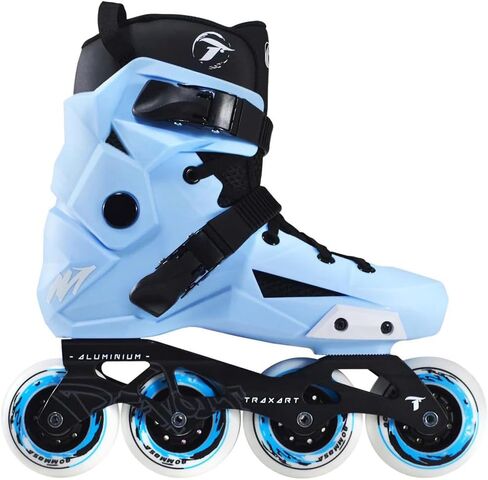 حذاء تزلج Traxart Urban Freestyle Inline Skates باللون الأزرق السماوي، إطار من الألومنيوم، عجلات 80 مم، محامل ABEC-9 للرجال والنساء in Kuwait