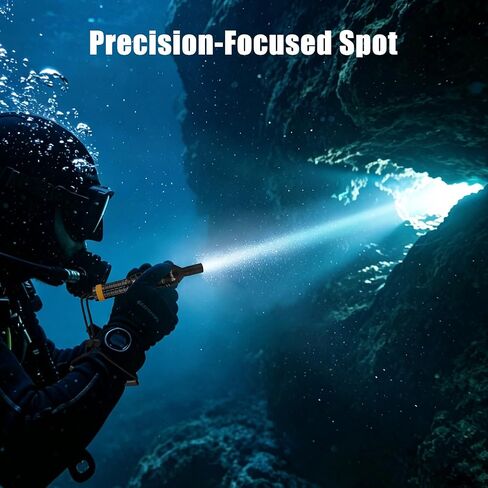 WINDFIRE Dive Light, Super Bright Scuba Diving Flashlight Rechargeable with Power Indicator, IP68 Waterproof 197 ft Depth Underwater Torch for Snorkeling, Night Diving, Caving in Kuwait