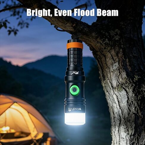 WINDFIRE Dive Light, Super Bright Scuba Diving Flashlight Rechargeable with Power Indicator, IP68 Waterproof 197 ft Depth Underwater Torch for Snorkeling, Night Diving, Caving in Kuwait