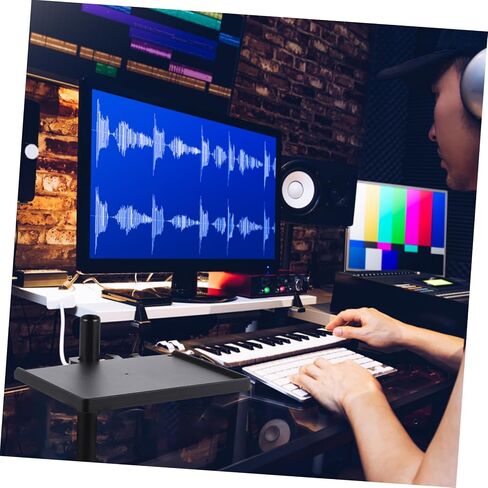 Toddmomy 2pcs Microphone Stand Tray Holder Durable Live Sound Card Rack Accessory with Raised Edges Easy Install for Broadcasting Singing and Recording Accessories Storage in Kuwait