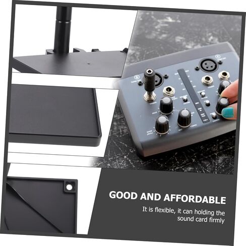 Toddmomy 2pcs Microphone Stand Tray Holder Durable Live Sound Card Rack Accessory with Raised Edges Easy Install for Broadcasting Singing and Recording Accessories Storage in Kuwait