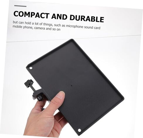 Toddmomy 2pcs Microphone Stand Tray Holder Durable Live Sound Card Rack Accessory with Raised Edges Easy Install for Broadcasting Singing and Recording Accessories Storage in Kuwait