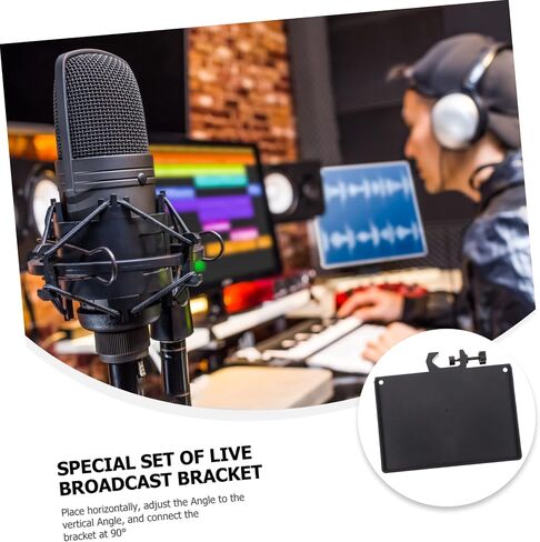 Toddmomy 2pcs Microphone Stand Tray Holder Durable Live Sound Card Rack Accessory with Raised Edges Easy Install for Broadcasting Singing and Recording Accessories Storage in Kuwait