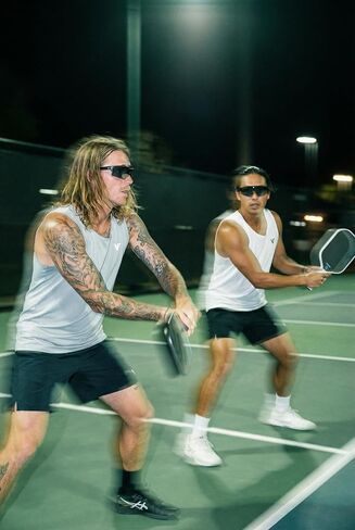Vantage Labs The Vue Pickleball Glasses | ColorVue Ball Tracking Lens | ANSI Z87 Impact Rated | Panoramic Field of View | Anti-Fog Sports Eyewear for Indoor & Outdoor Play - Phantom Black Frame in Kuwait