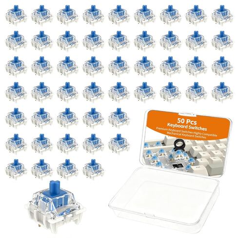 30 Pcs Keyboard Switches, 3 Pin Dustproof Mechanical Keyboard Switches, Clicky, Accurate Typing, Keyboard Clicker for Gaming, Typing, DIY Custom Keyboards & Clickers for 3D Prints (Blue) in Kuwait