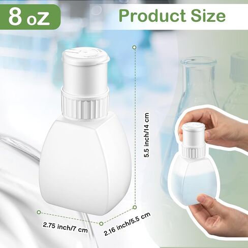 10 Pcs 8 oz Empty Plastic Alcohol Dispenser Push Down, Twist and Lock Alcohol Pump Dispenser Bottle, Nail Polish Remover Pump Easy Snap and Store, White in Kuwait