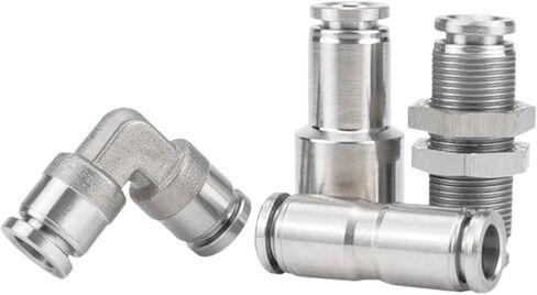 PU/PG/PM/PLM/PV-4/6/8/10/12/16 304 Stainless Steel Pneumatic Air Pipe Quick Joint 1Pcs(PM10) in Kuwait