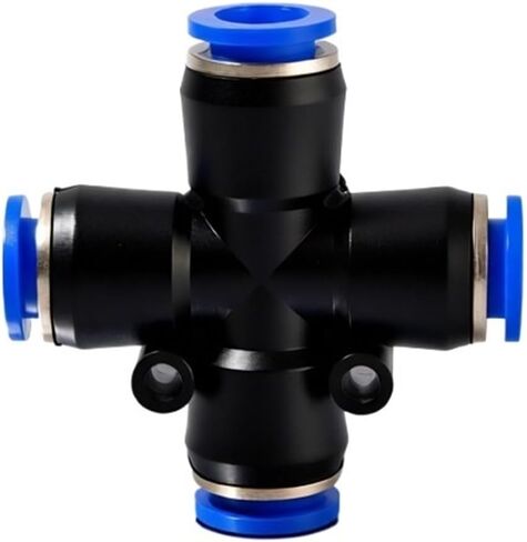 Pneumatic Air Pipe Quick Connector Plastic PZA4/6/8/10/12 Cross Four-Way Components 1Pcs(PZA-10) in Kuwait