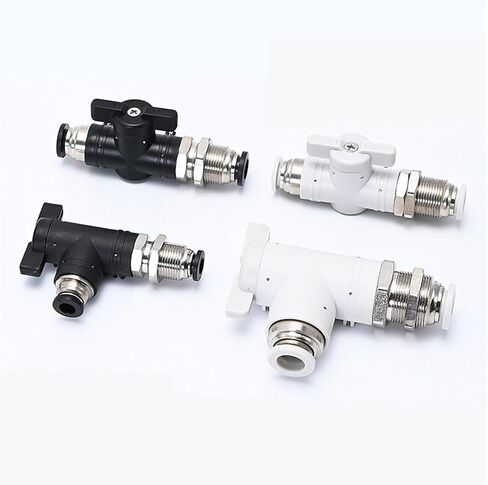 Hand Valve BM/BLM-8/6/10/14 Tracheal Diaphragm Straight-through Switch Pneumatic Quick Connector 1Pcs(FineWhiteBM*4) in Kuwait