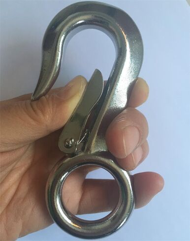 Stainless Steel 1-1/8" Eye Hook with Latch,electric Polished, Marine Grade in Kuwait