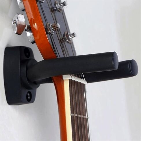 Universal Guitar Hanger Wall Mount with Foam Covered Hooks for Acoustic Electric Bass Mandolin Banjo Space Saving Holder, Black in Kuwait