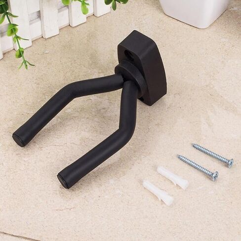 Universal Guitar Hanger Wall Mount with Foam Covered Hooks for Acoustic Electric Bass Mandolin Banjo Space Saving Holder, Black in Kuwait