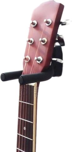 Universal Guitar Hanger Wall Mount with Foam Covered Hooks for Acoustic Electric Bass Mandolin Banjo Space Saving Holder, Black in Kuwait