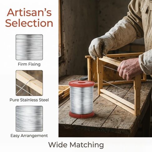 0.5mm Stainless Steel Beehive Frame Wire, 500g Roll for Wax Sheet Holding and Beehive Frame Setup in Kuwait