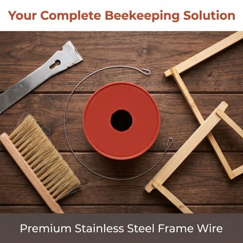 0.5mm Stainless Steel Beehive Frame Wire, 500g Roll for Wax Sheet Holding and Beehive Frame Setup in Kuwait