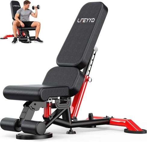 Adjustable Weight Bench for Home Gym, Strength Training Adjustable Workout Benches for Full Body, 1800Lbs Capacity Bench Press for 7 Back & 3 Seat Positions, Flat/Incline/Decline Bench in Kuwait
