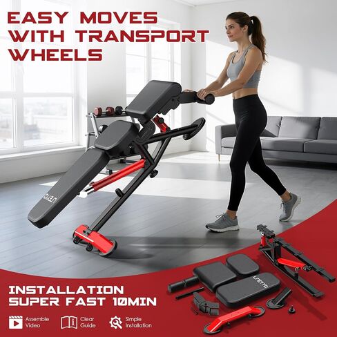 Adjustable Weight Bench for Home Gym, Strength Training Adjustable Workout Benches for Full Body, 1800Lbs Capacity Bench Press for 7 Back & 3 Seat Positions, Flat/Incline/Decline Bench in Kuwait