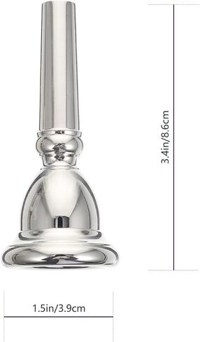 Beavorty Silver-plated Euphonium Mouthpiece Brass Accessory Professional Replacement Part for Small Euphonium Practice and Musical Instrument Supply in Kuwait