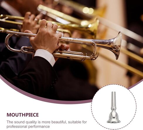 Beavorty Silver-plated Euphonium Mouthpiece Brass Accessory Professional Replacement Part for Small Euphonium Practice and Musical Instrument Supply in Kuwait