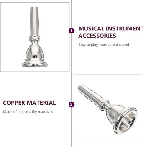 Kisangel Silver-plated Euphonium Mouthpiece Replacement Brass Musical Instrument Accessory for Euphonium Players Professional Part Compatible Standard Models in Kuwait