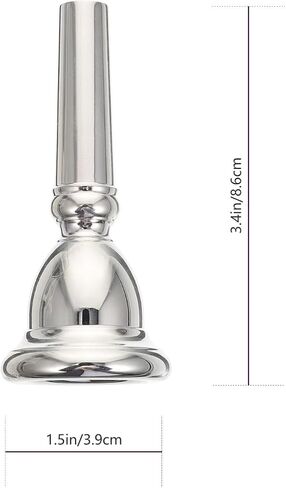 INOOMP Silver Plated Euphonium Mouthpiece Brass Replacement Part for Professional and Beginner Players, Compatible with Euphonium for Practice and Marching Band Use in Kuwait