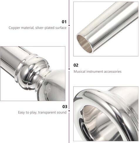 INOOMP Silver Plated Euphonium Mouthpiece Brass Replacement Part for Professional and Beginner Players, Compatible with Euphonium for Practice and Marching Band Use in Kuwait