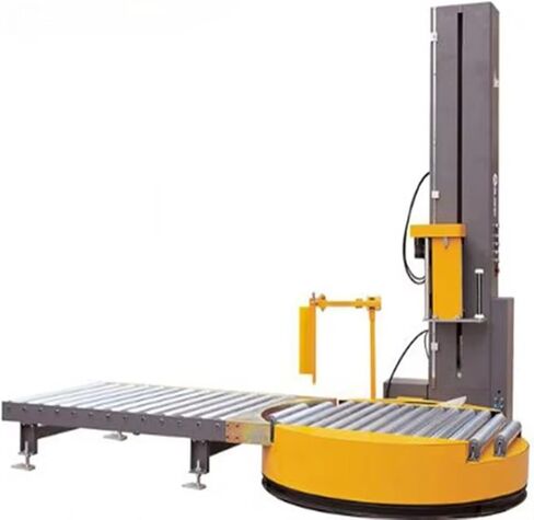 Automatic Pallet Stretch Wrapping Machine PLC Controlled Industrial Shrink Wrap Machine for Manufacturing Warehouse End of Line Packaging System for Workers in Saudi Arabia