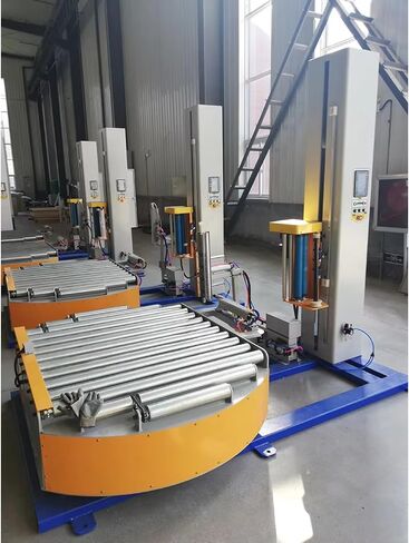 Automatic Pallet Stretch Wrapping Machine PLC Controlled Industrial Shrink Wrap Machine for Manufacturing Warehouse End of Line Packaging System for Workers in Saudi Arabia