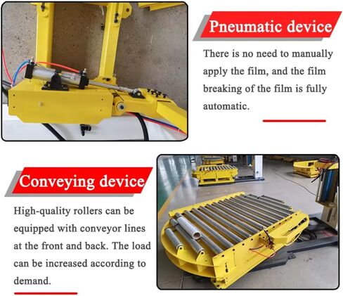 Automatic Pallet Stretch Wrapping Machine PLC Controlled Industrial Shrink Wrap Machine for Manufacturing Warehouse End of Line Packaging System for Workers in Saudi Arabia