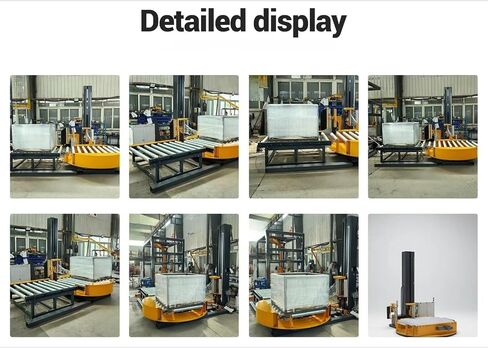 Automatic Pallet Stretch Wrapping Machine PLC Controlled Industrial Shrink Wrap Machine for Manufacturing Warehouse End of Line Packaging System for Workers in Saudi Arabia