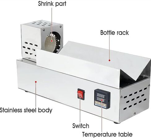 600W Electric Heat Shrink Machine, Heat Shrinker for Wine Bottles, Adjustable Temperature Ceramic Bottle Cap Sealer, for PVC Caps, Soy Sauce, Vinegar, Olive Oil in Kuwait
