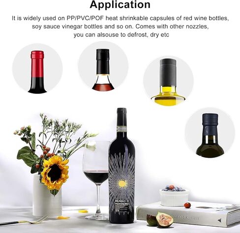 Electric PVC Heat-Shrink Machine for Bottle caps; 600W Adjustable-Temperature Unit,for Heat-Shrinking Capsules on Wine Bottles with a Maximum Diameter of 80mm in Kuwait