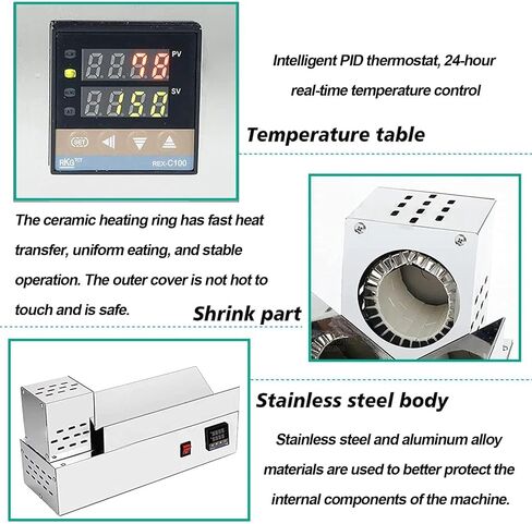 Electric Heat Shrink Machine, 600W Ceramic Heating Bottle Cap Sealing & Shrink Packaging Machine for PVC, Adjustable Temperature in Kuwait