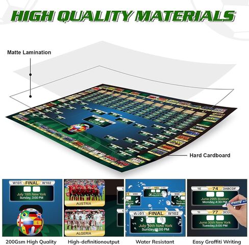 Know me 2026 World Soccer Wall Chart Schedule Poster, Soccer Tournament Wall Schedule Chart Soccer Fan Decor in Kuwait