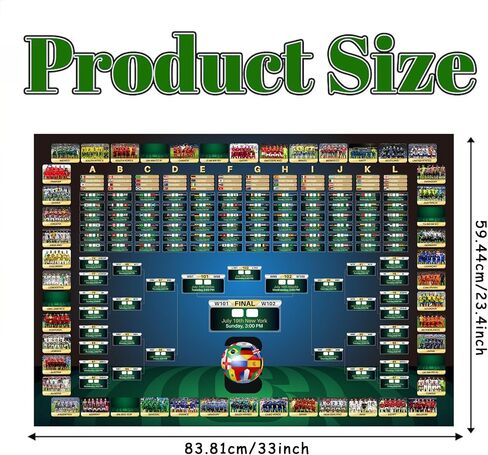 Know me 2026 World Soccer Wall Chart Schedule Poster, Soccer Tournament Wall Schedule Chart Soccer Fan Decor in Kuwait
