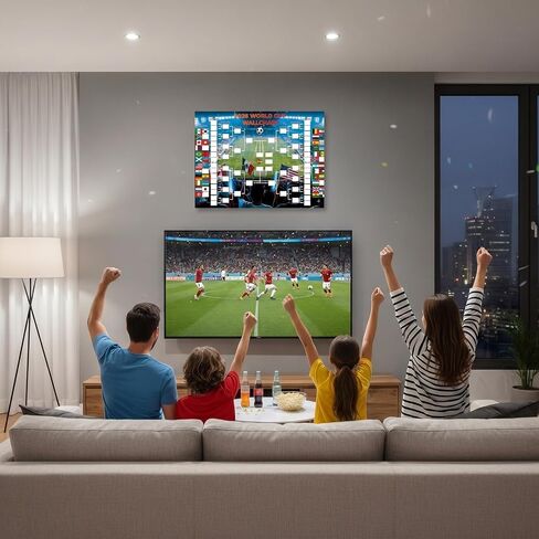 مخطط ملصق جدول كأس العالم 2026 مقاس 35.5 بوصة × 24 بوصة، مخطط قوس ملء ورقة واحدة مع قلم تحديد و4 خطافات لاصقة | تقويم حائط كبير لكرة القدم لمكتب البار المنزلي، هدية رائعة لمحبي كرة القدم لحفلة يوم اللعبة in Kuwait