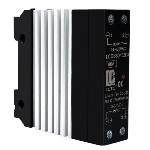 SSR 80 DA DC to AC 80A Solid State Relay with Radiator, DIN Rail Mount, Automatic Operation, 3-32V DC Input, 24-480V AC Output in Kuwait